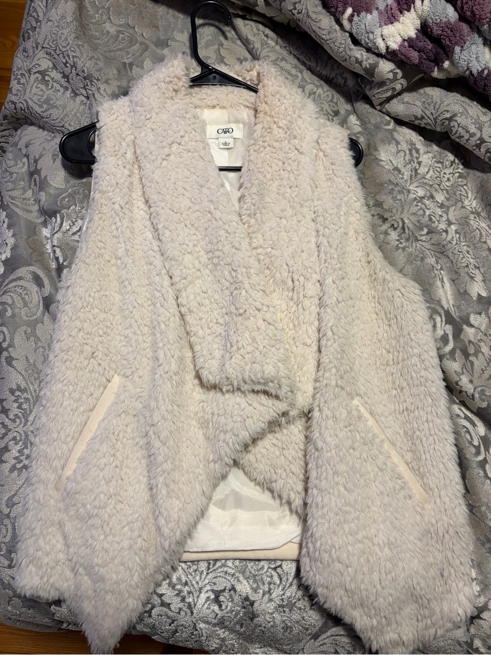 Cato Cream Faux Shearling Teddy Vest